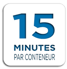 15 min par conteneur